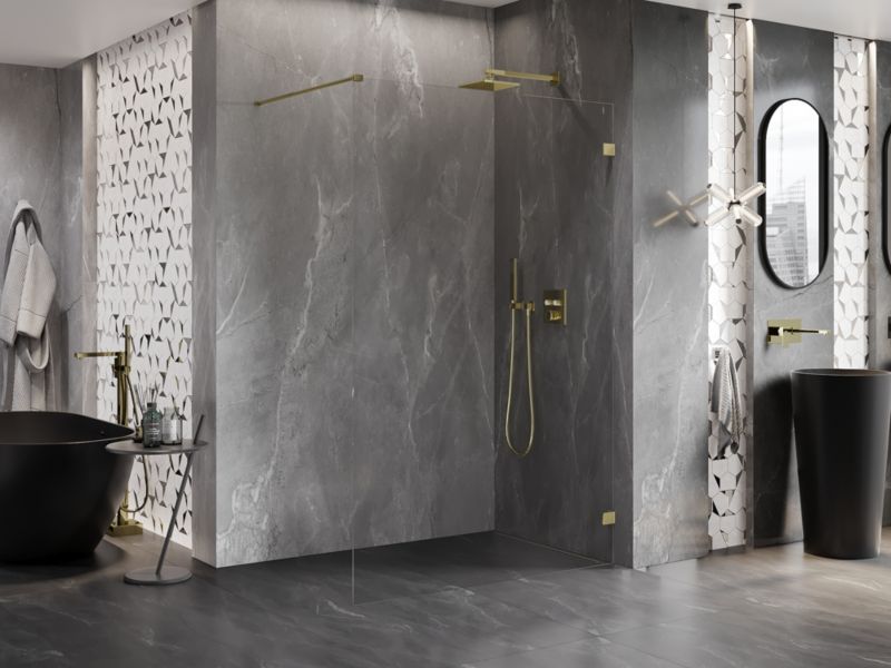 Ścianka prysznicowa Mexen Lunar złota 100x200 cm 830-100-000-50-00-P 1 szt.