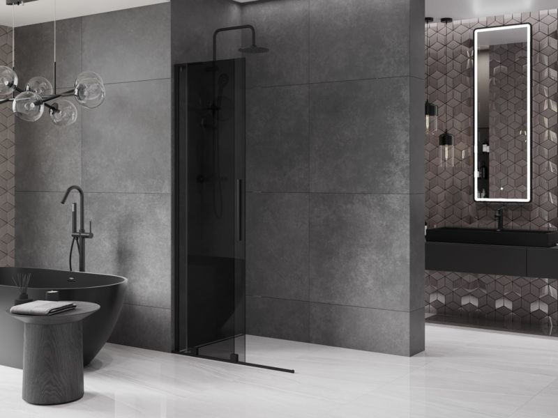 Ścianka prysznicowa Mexen Velar L czarna 90x200 cm  871-090-003-43-701 szt.