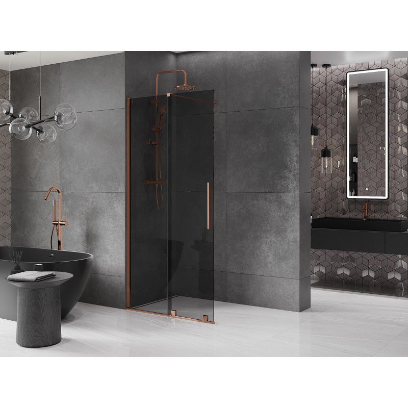 Ścianka prysznicowa Mexen Velar różowe złoto 90x200cm 1 szt.