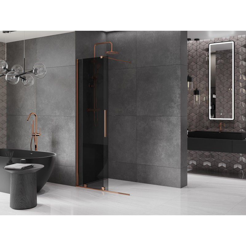 Ścianka prysznicowa Mexen Velar różowe złoto 90x200cm 1 szt.