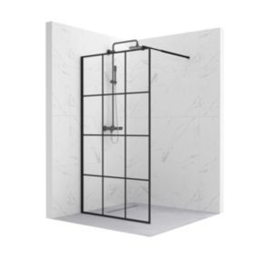 Ścianka prysznicowa SEVANTE KATLA 90x195 Walk-In czarna 1 szt.