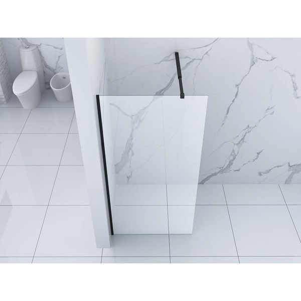 Ścianka prysznicowa Silla Walk-In transparentna czarna 70 x 200 cm, 1 szt.