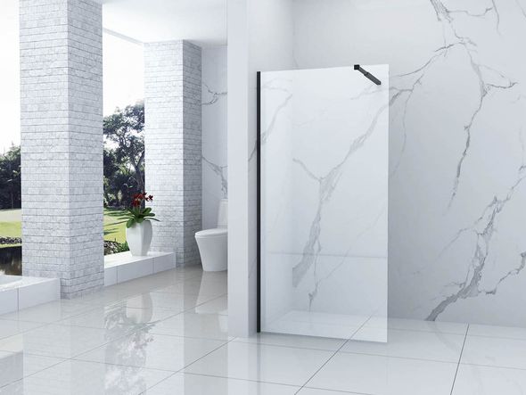 Ścianka prysznicowa Silla Walk-In transparentna czarna 70 x 200 cm, 1 szt.