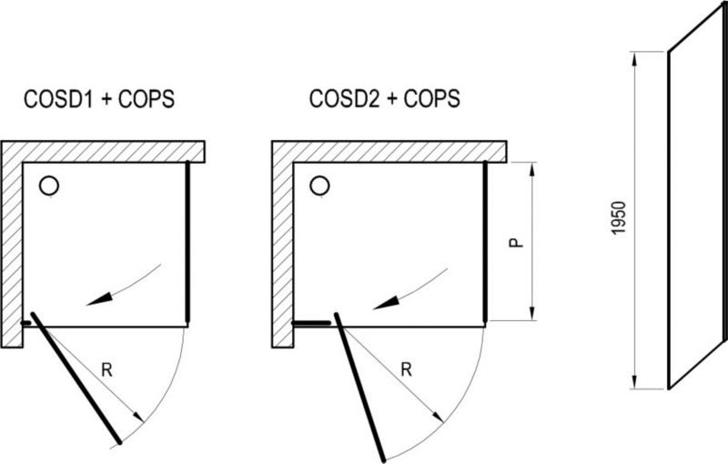 Ścianka prysznicowa stała Ravak Cool COPS 100 chrom transparent 1szt