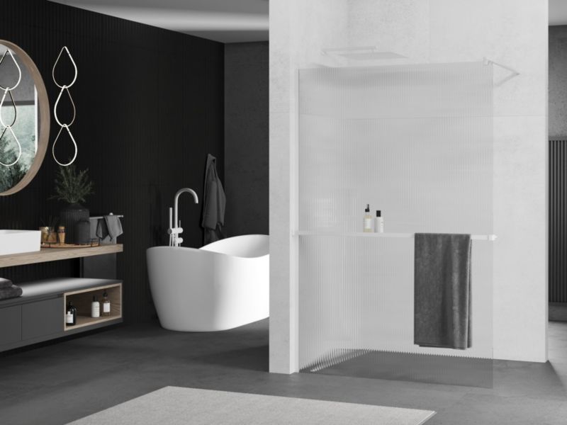 Ścianka prysznicowa walk-in Mexen Kioto+ biała 140x200 cm 1 szt.