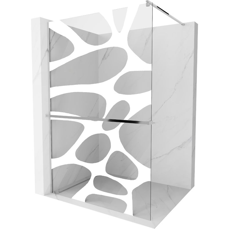 Ścianka prysznicowa walk-in Mexen Kioto+ biały wzór 100 x 200 cm 1 szt.