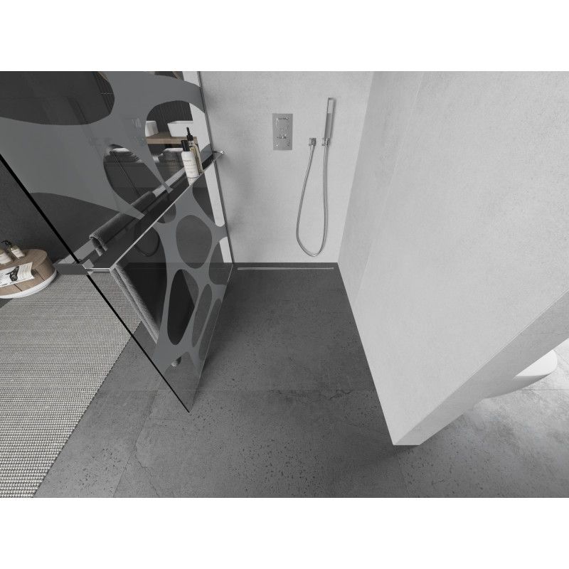 Ścianka prysznicowa walk-in Mexen Kioto+ biały wzór 100 x 200 cm 1 szt.