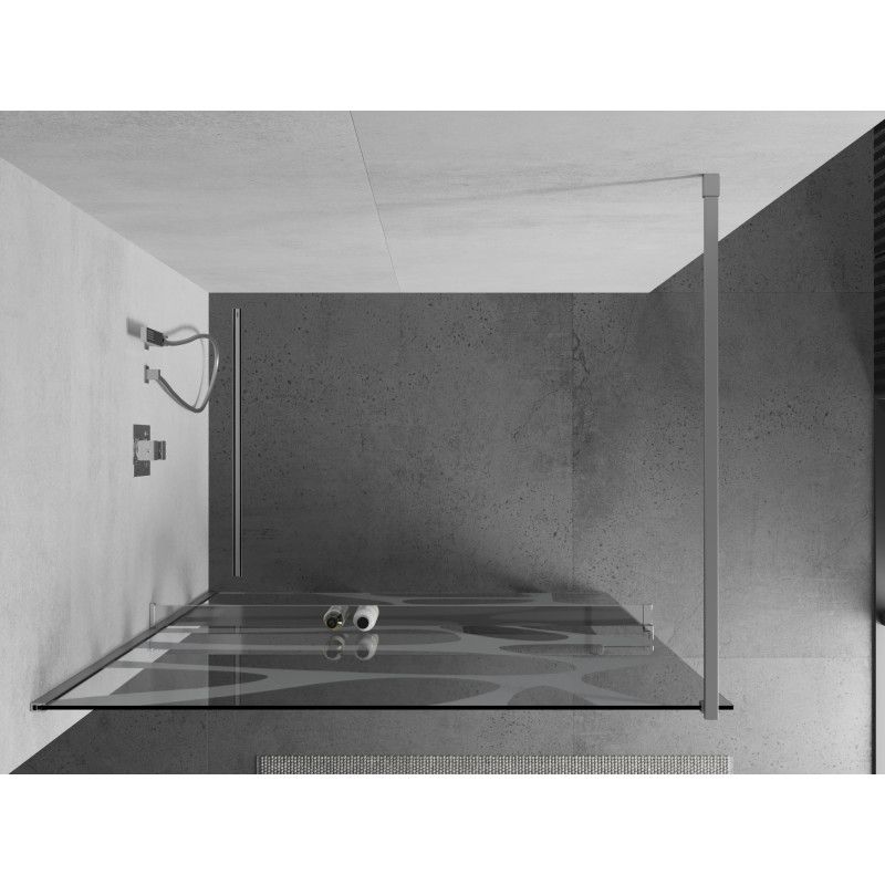 Ścianka prysznicowa walk-in Mexen Kioto+ biały wzór 100 x 200 cm 1 szt.
