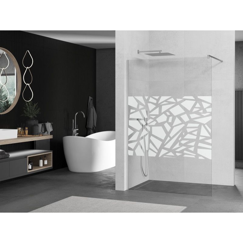 Ścianka prysznicowa walk-in Mexen Kioto biały wzór 140x200 cm 800-140-101-01-85 1 szt.