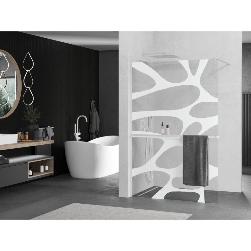 Ścianka prysznicowa walk-in Mexen Kioto+ biały wzór 70x200 cm 800-070-121-20-97 1 szt.