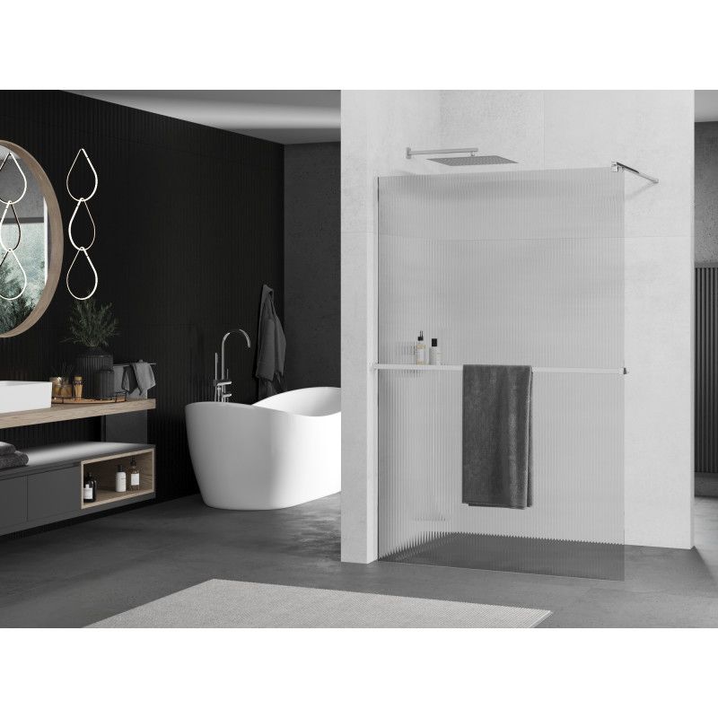 Ścianka prysznicowa walk-in Mexen Kioto+ chrom prążki 100x200 cm 1 szt.