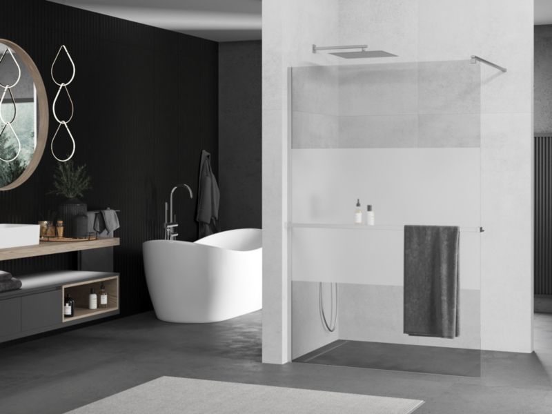 Ścianka prysznicowa walk-in Mexen Kioto+ chrom szron/transparent 140x200 cm 1 szt.