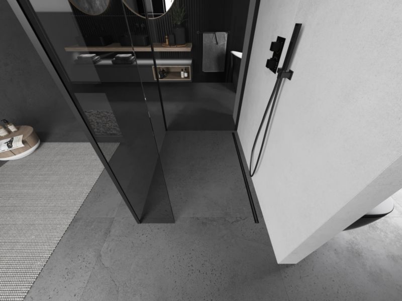 Ścianka prysznicowa walk-in Mexen Kioto czarna 110 x 95 x 30 cm 1 szt.