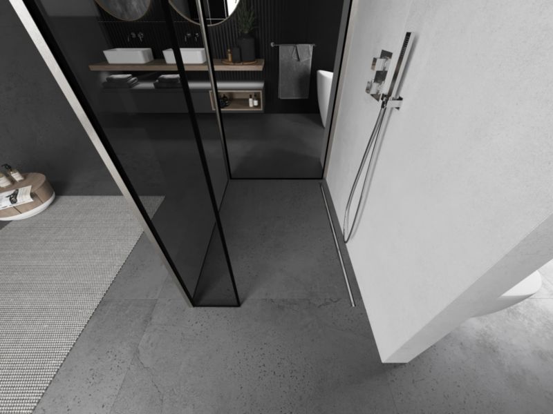 Ścianka prysznicowa walk-in Mexen Kioto czarna 110x100x30 cm 1 szt.