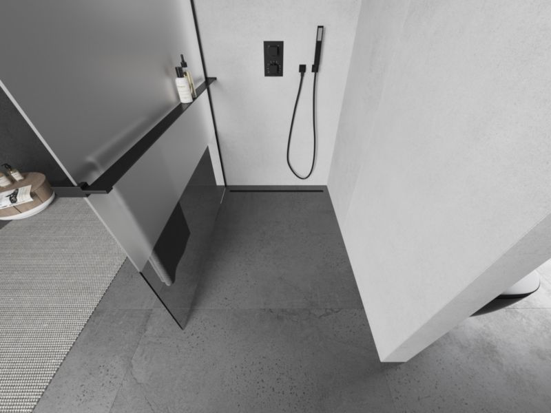Ścianka prysznicowa walk-in Mexen Kioto+ czarna 110x200 cm  800-110-121-70-35 1 szt.