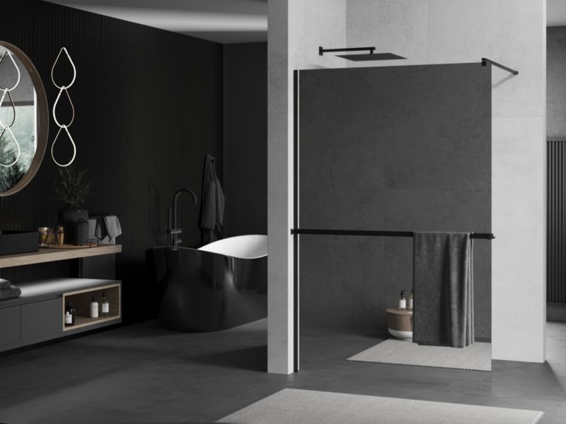Ścianka prysznicowa walk-in Mexen Kioto+ czarna 110x200 cm 800-110-121-70-50 1 szt.