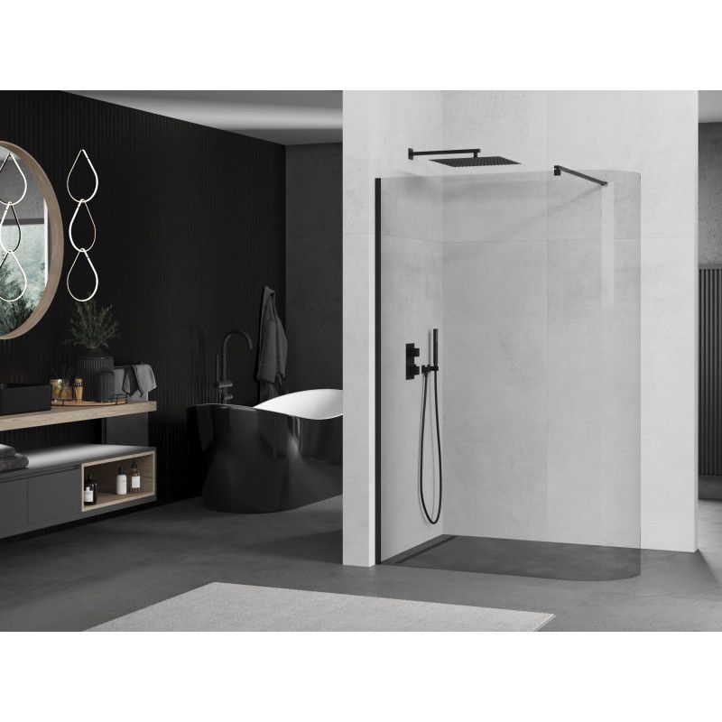 Ścianka prysznicowa walk-in Mexen Kioto czarna 160x200 cm 1 szt.