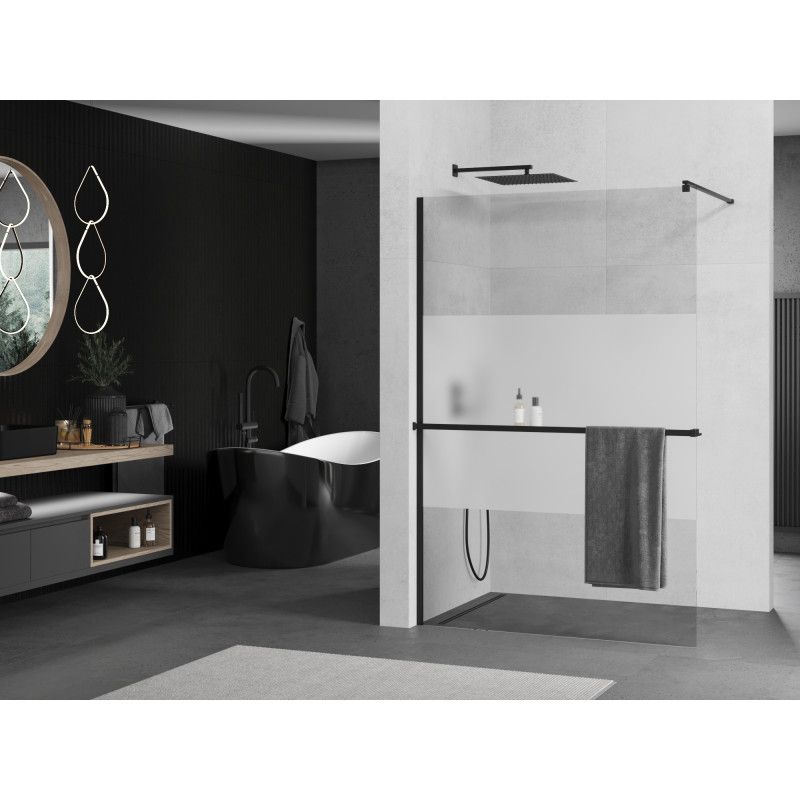 Ścianka prysznicowa walk-in Mexen Kioto+ czarna 70x200 1 szt.