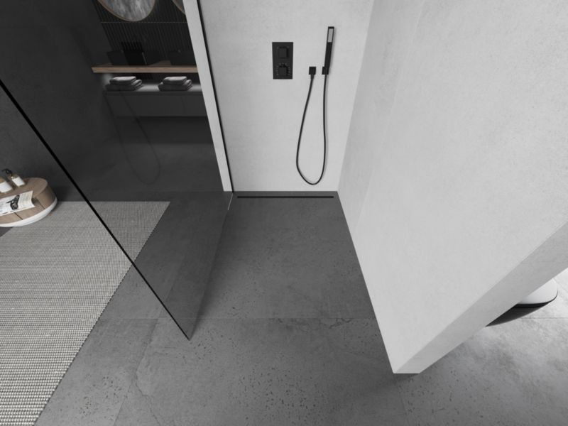 Ścianka prysznicowa walk-in Mexen Kioto czarna 75x200 cm 800-075-101-70-00 1 szt.