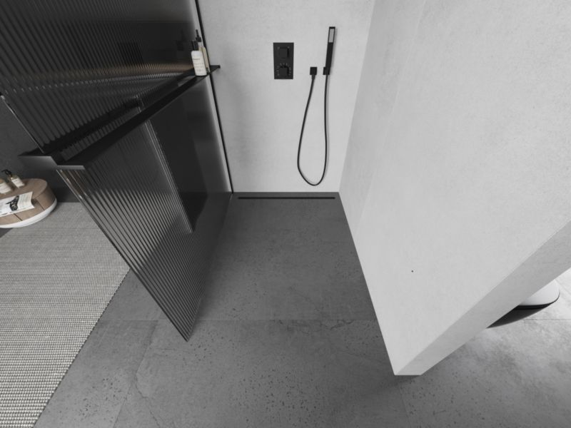Ścianka prysznicowa Walk-in Mexen Kioto+ czarna 90x200 1 szt.