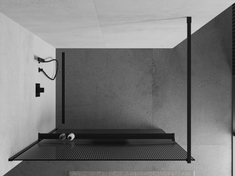 Ścianka prysznicowa Walk-in Mexen Kioto+ czarna 90x200 1 szt.