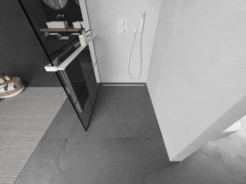 Ścianka prysznicowa walk-in Mexen Kioto+ czarny wzór 100 x 200 cm 1 szt.