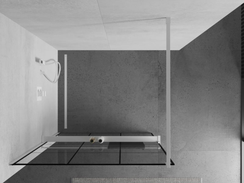 Ścianka prysznicowa walk-in Mexen Kioto+ czarny wzór 100 x 200 cm 1 szt.