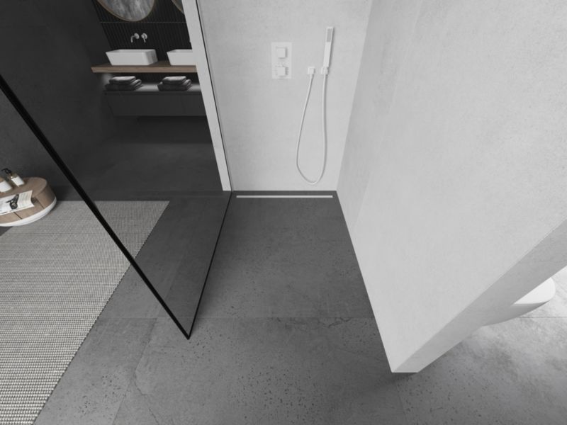 Ścianka prysznicowa walk-in Mexen Kioto czarny wzór 100x200 cm 1 szt.
