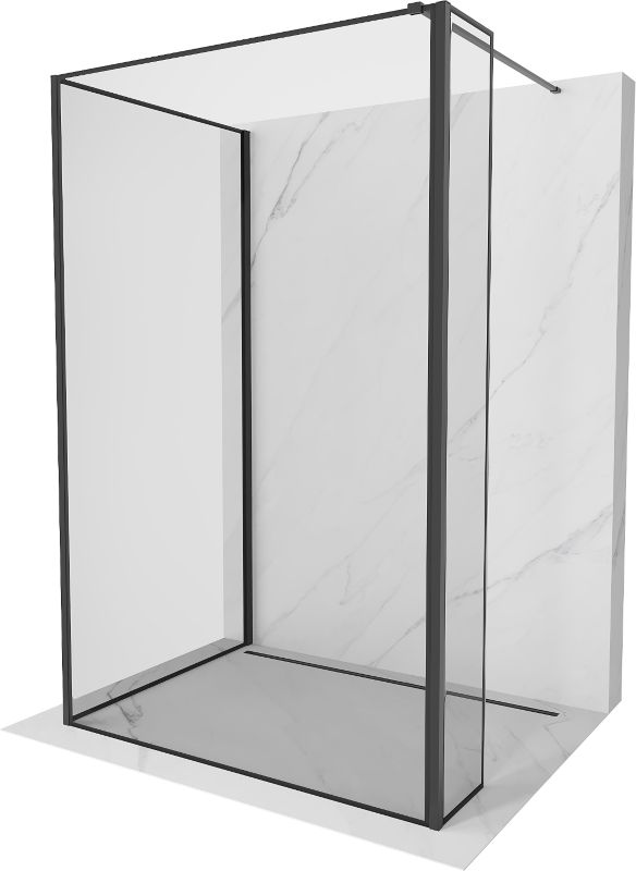 Ścianka prysznicowa walk-in Mexen Kioto czarny wzór 100x80x40 cm 1 szt.