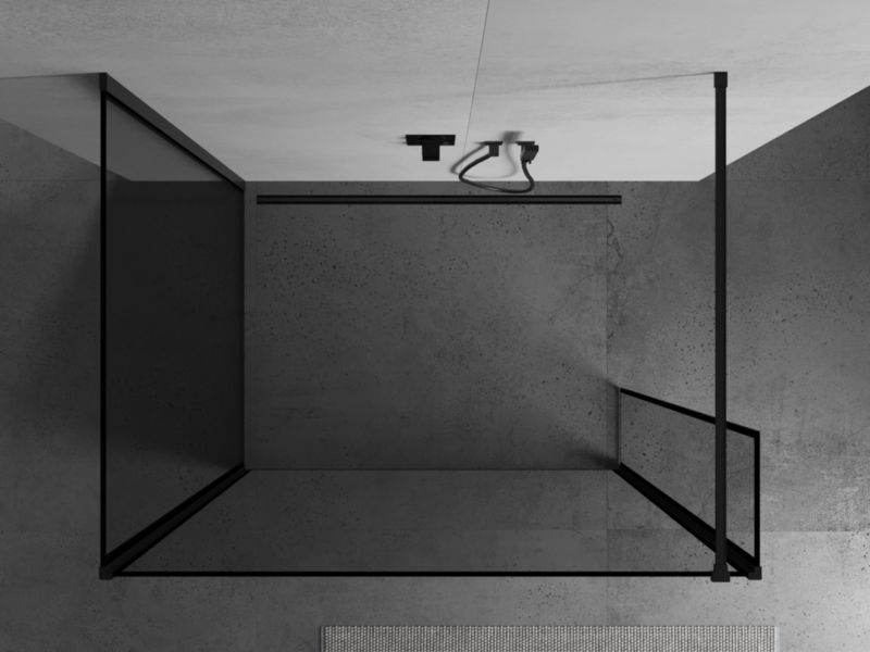 Ścianka prysznicowa walk-in Mexen Kioto czarny wzór 100x80x40 cm 1 szt.