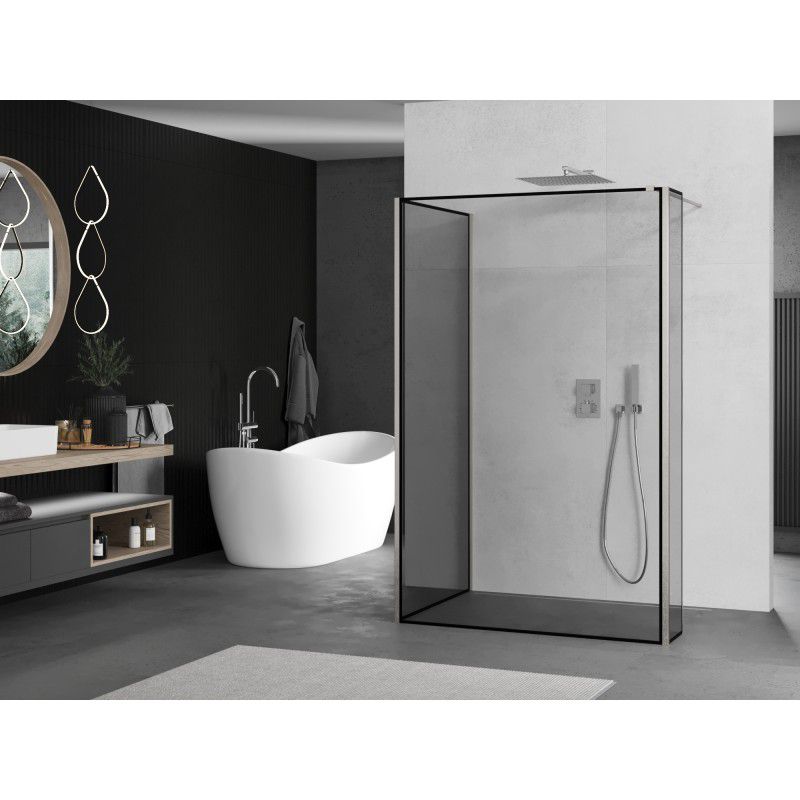 Ścianka prysznicowa walk-in Mexen Kioto czarny wzór 110x110x40 cm 1 szt.