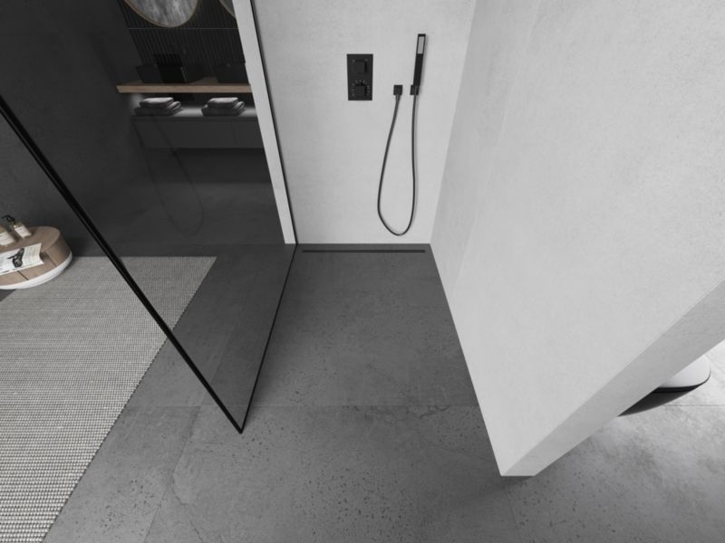 Ścianka prysznicowa walk-in Mexen Kioto czarny wzór 110x200 cm 800-110-101-95-70 1 szt.