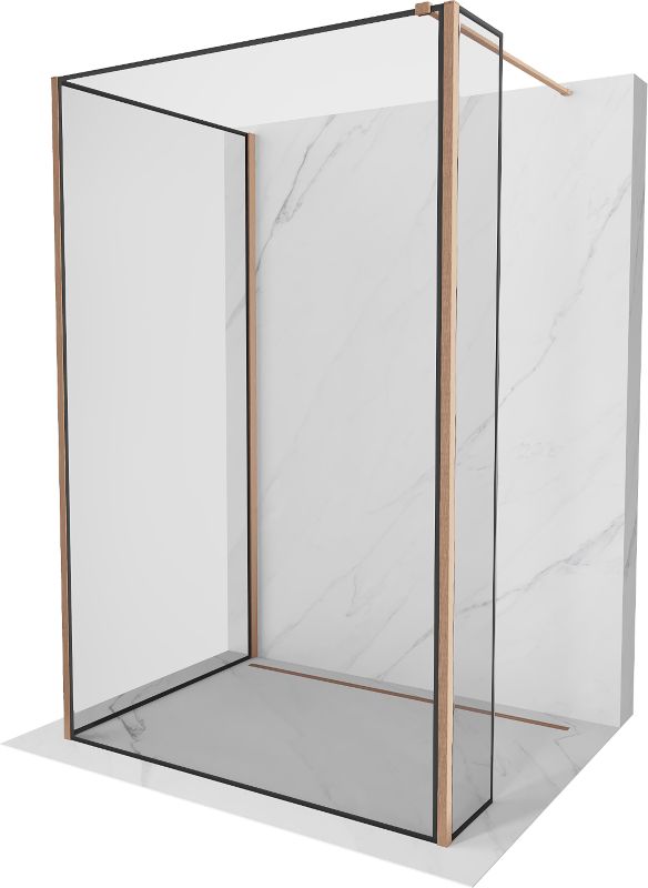 Ścianka prysznicowa walk-in Mexen Kioto czarny wzór 120 x 110 x 30 cm 1 szt.