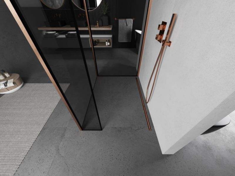 Ścianka prysznicowa walk-in Mexen Kioto czarny wzór 120 x 110 x 30 cm 1 szt.