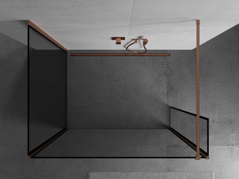 Ścianka prysznicowa walk-in Mexen Kioto czarny wzór 120 x 110 x 30 cm 1 szt.