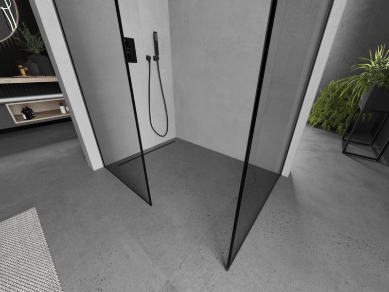 Ścianka prysznicowa walk-in Mexen Kioto czarny wzór 120 x 120 cm 1 szt.