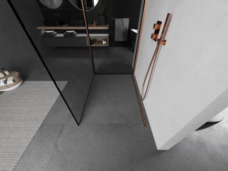 Ścianka prysznicowa walk-in Mexen Kioto czarny wzór 130x100 cm 1 szt.