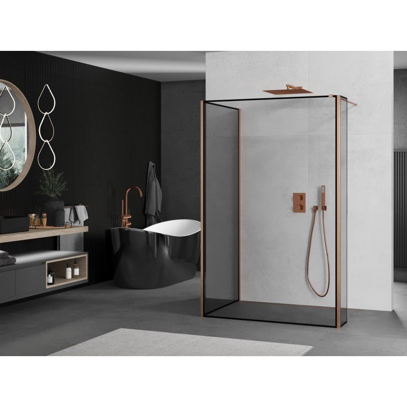 Ścianka prysznicowa walk-in Mexen Kioto czarny wzór 130x110x30 cm 1 szt.