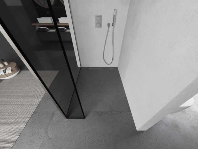 Ścianka prysznicowa walk-in Mexen Kioto czarny wzór 140 x 40 cm 1 szt.