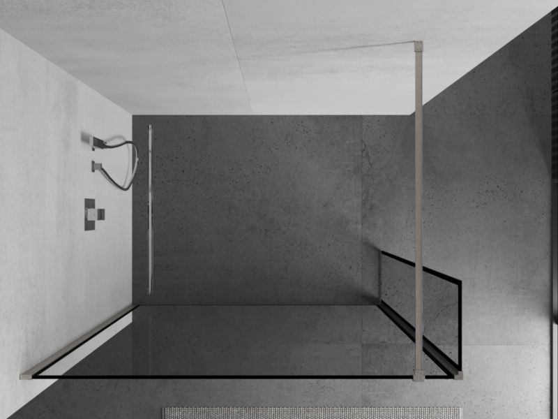 Ścianka prysznicowa walk-in Mexen Kioto czarny wzór 140 x 40 cm 1 szt.