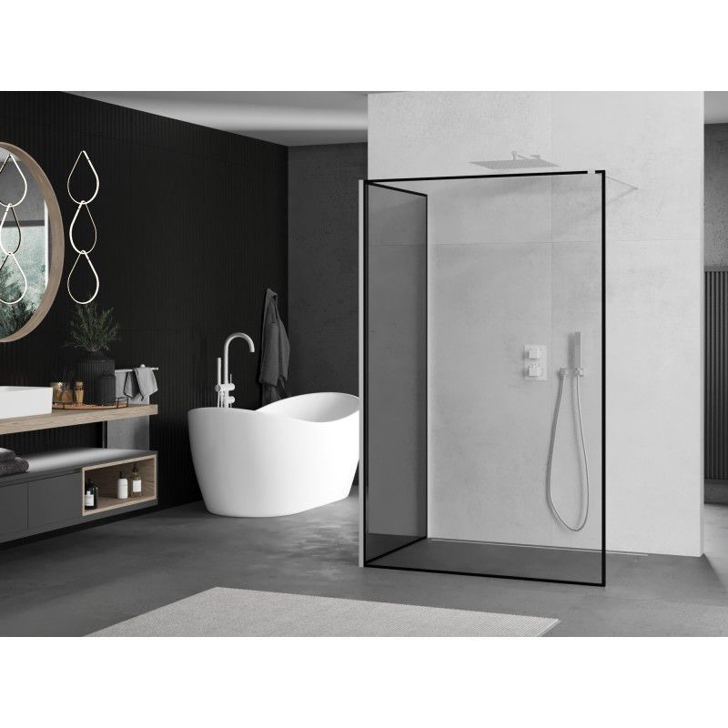 Ścianka prysznicowa walk-in Mexen Kioto czarny wzór 140x100 cm 1 szt.
