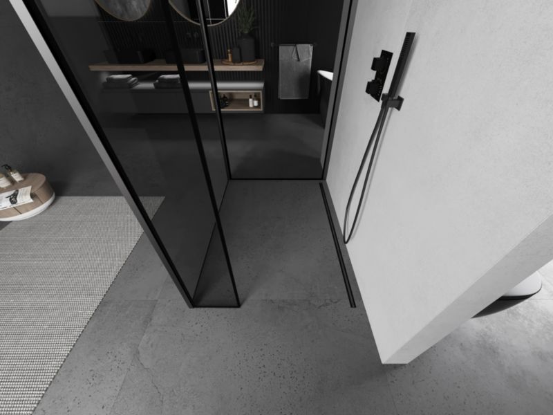 Ścianka prysznicowa walk-in Mexen Kioto czarny wzór 140x110x30 1 szt.