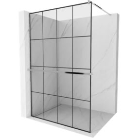 Ścianka prysznicowa walk-in Mexen Kioto+ czarny wzór 140x200 800-140-121-01-77 1 szt.
