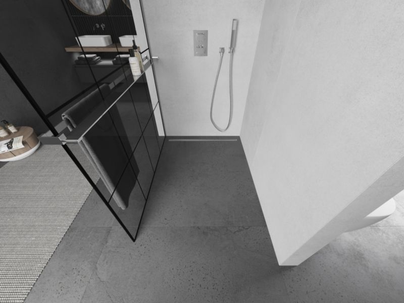 Ścianka prysznicowa walk-in Mexen Kioto+ czarny wzór 140x200 800-140-121-01-77 1 szt.