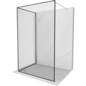 Ścianka prysznicowa walk-in Mexen Kioto czarny wzór 140x70 cm 1 szt.