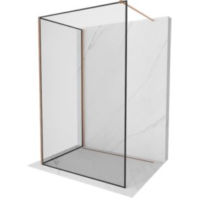 Ścianka prysznicowa walk-in Mexen Kioto czarny wzór 140x80 cm 1 szt.