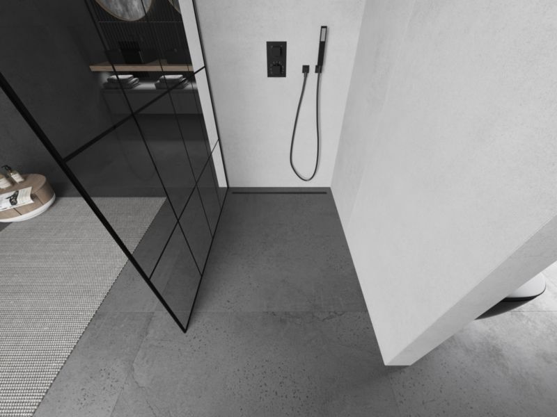 Ścianka prysznicowa walk-in Mexen Kioto czarny wzór 150 x 200 cm 1 szt.