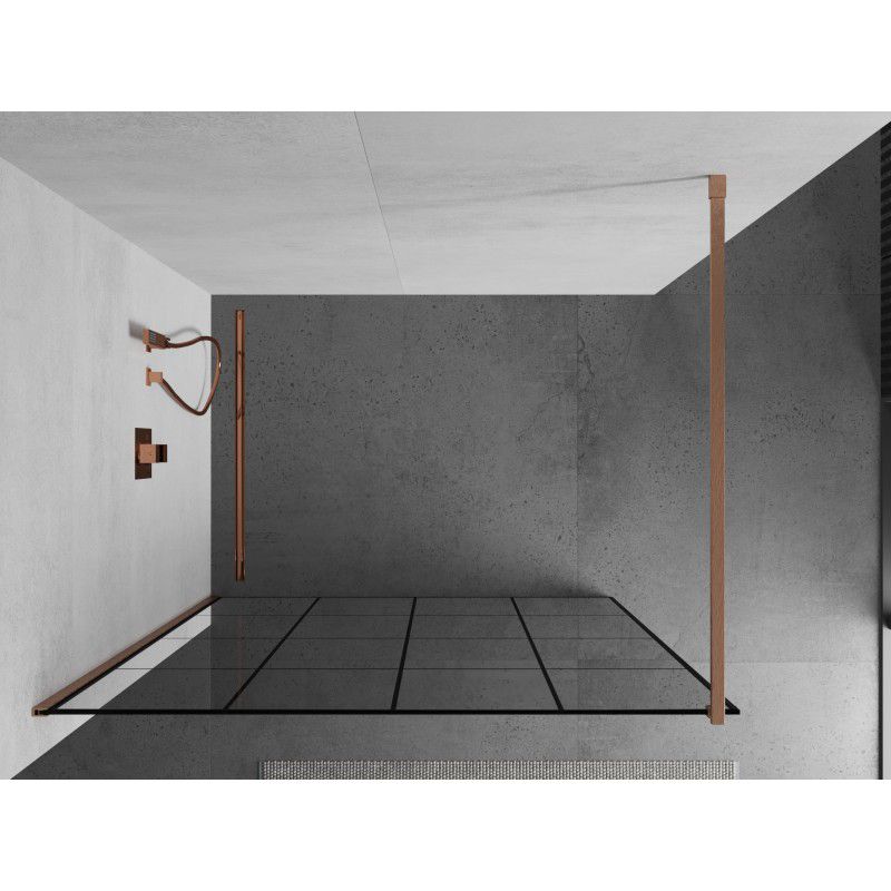 Ścianka prysznicowa walk-in Mexen Kioto czarny wzór 150x200 cm 1 szt.