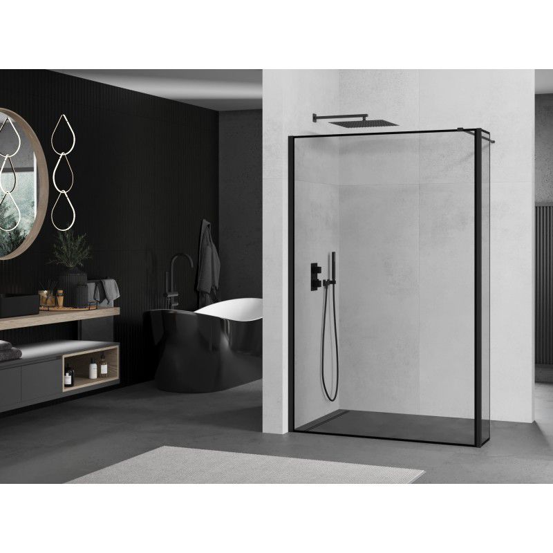 Ścianka prysznicowa walk-in Mexen Kioto czarny wzór 160x40 cm 1 szt.