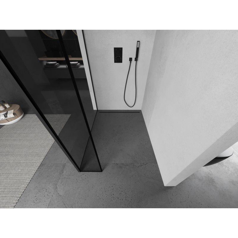 Ścianka prysznicowa walk-in Mexen Kioto czarny wzór 160x40 cm 1 szt.